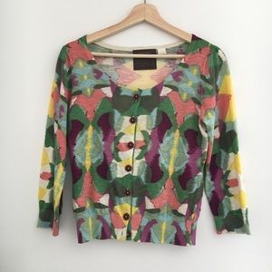 Anthropologie Guinevere Watercolor Cardigan Medium